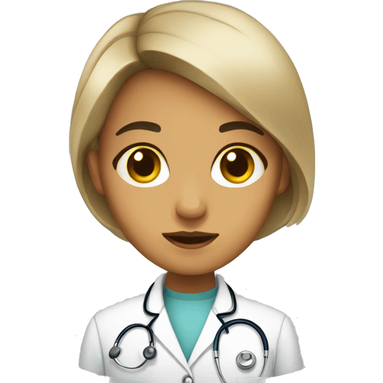 doctor, girl, brown eyes, yellow skin emoji