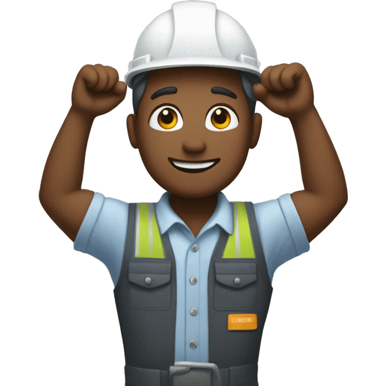 worker arms up emoji