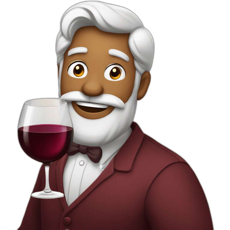 wendell carvalho de barba tomando um bom vinho branco emoji