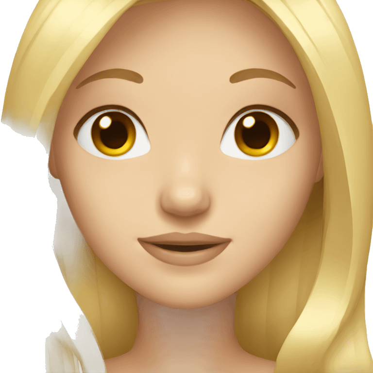 Blonde long hair girl with brown eyes emoji