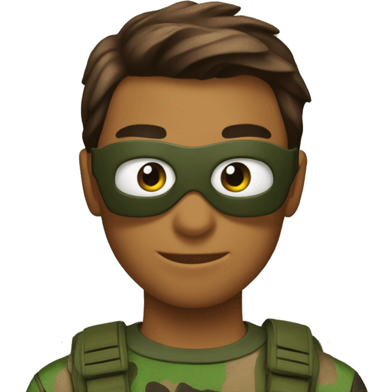 Spider-Man in camouflage taking  emoji