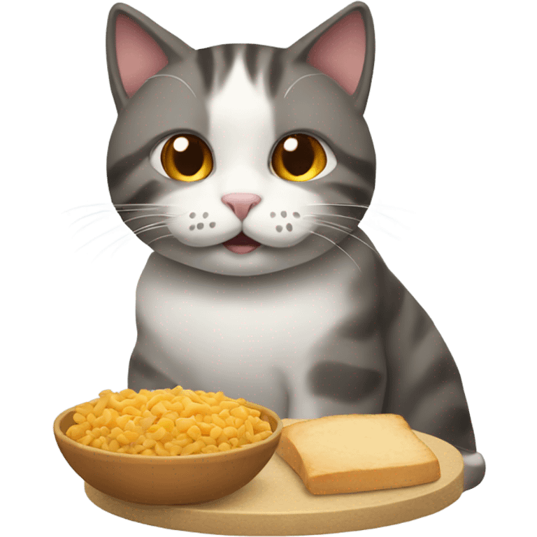 a cat eating food emoji