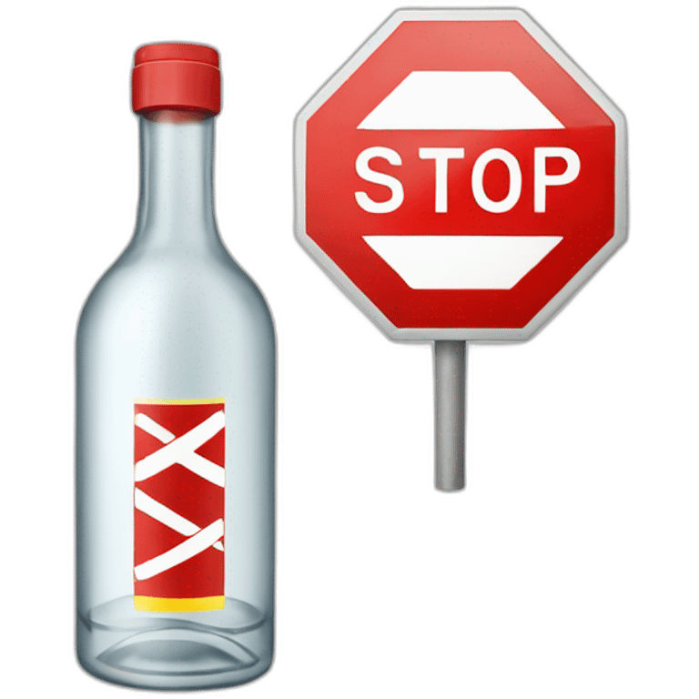 Vodka bottle with stop sign  emoji