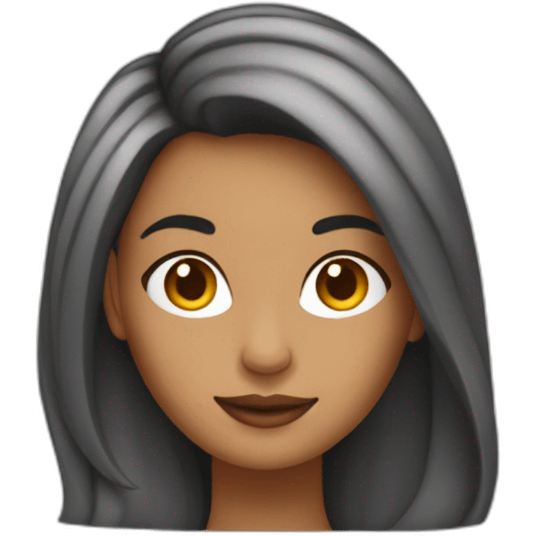 Mujer emprendedora con cabello colorado con MacBook emoji