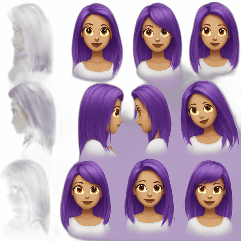 Girl purple hair 2000s style emoji