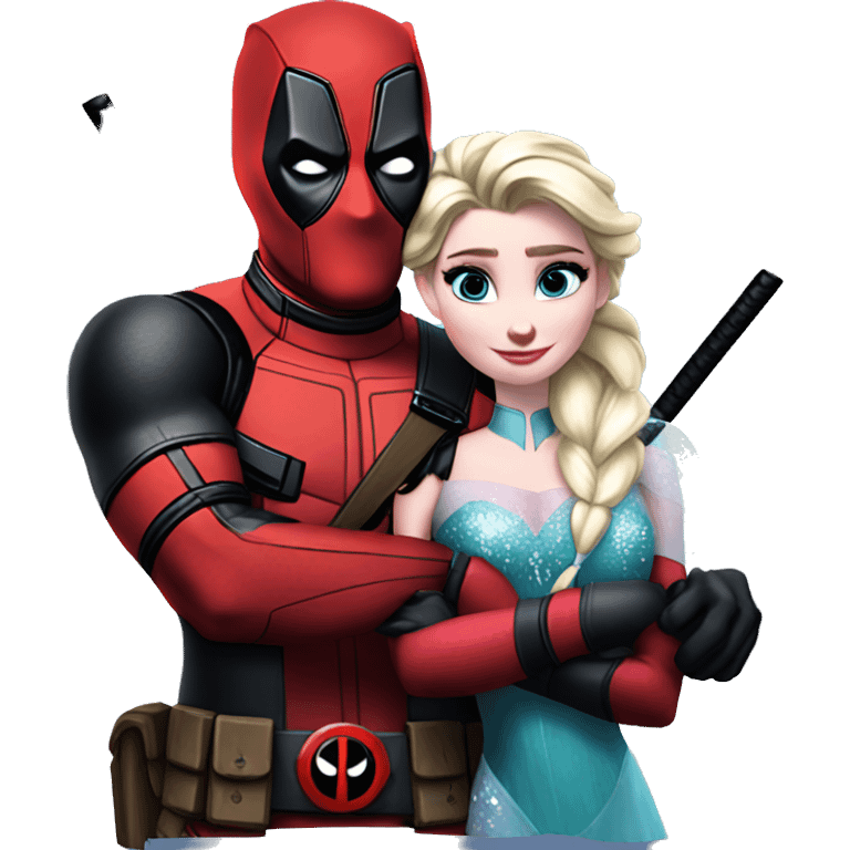 Deadpool with Elsa from Frozen emoji