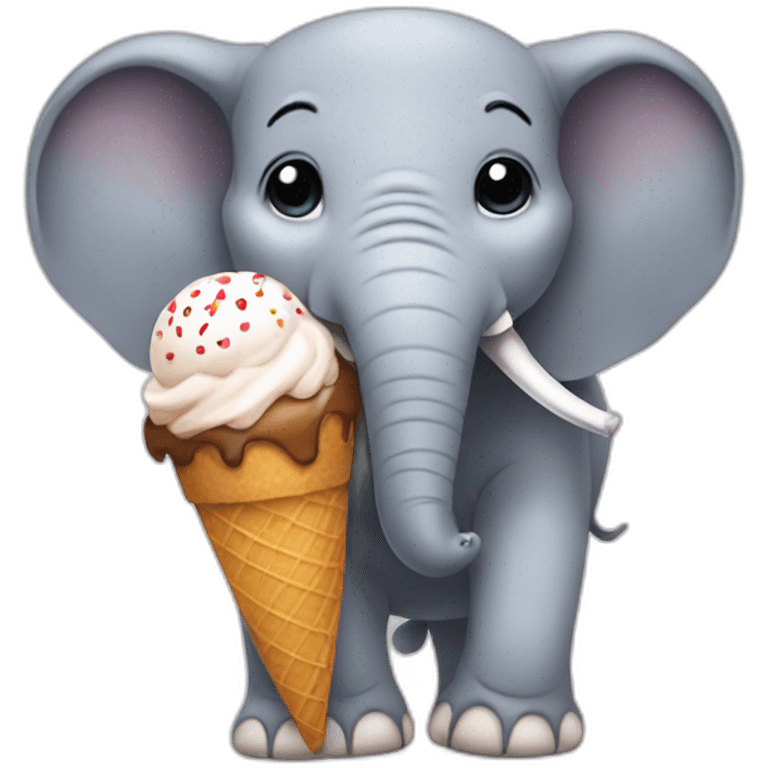 Elephant with icecream emoji