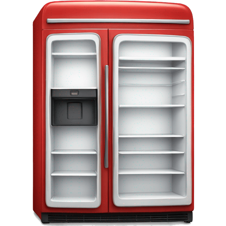 Realistic red fridge isolated. emoji