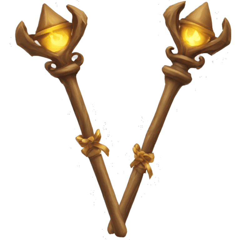 two crossed harry potter magic wands emoji