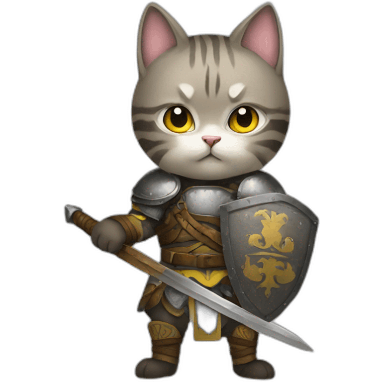 Make a drawing of a ukraine cat warrior emoji