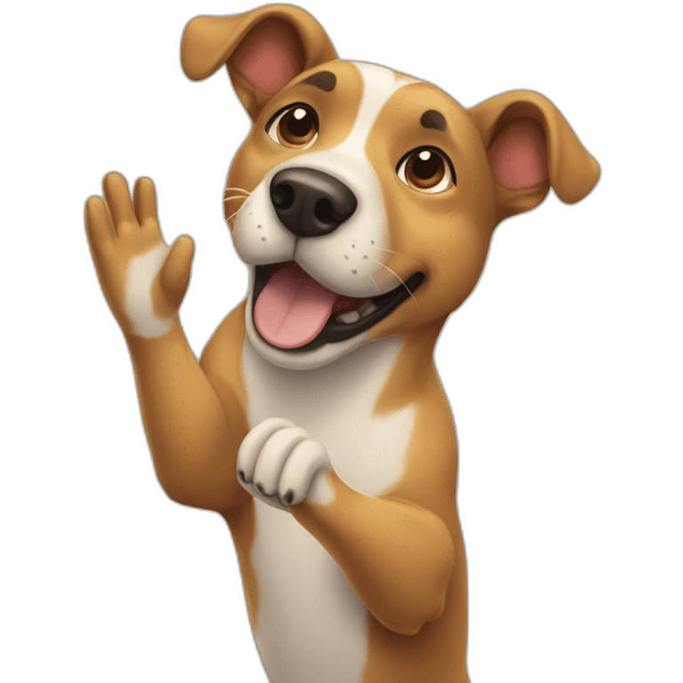 Dog high five emoji