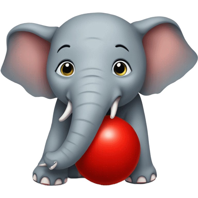 Elephant with red ball emoji