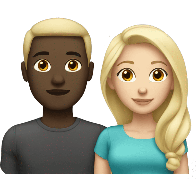 Light skinned blonde woman with dark skinned dark hair man emoji