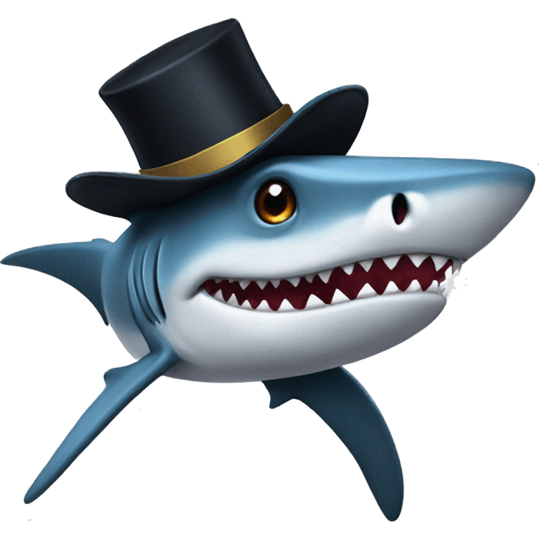 Shark wearing tophat  emoji