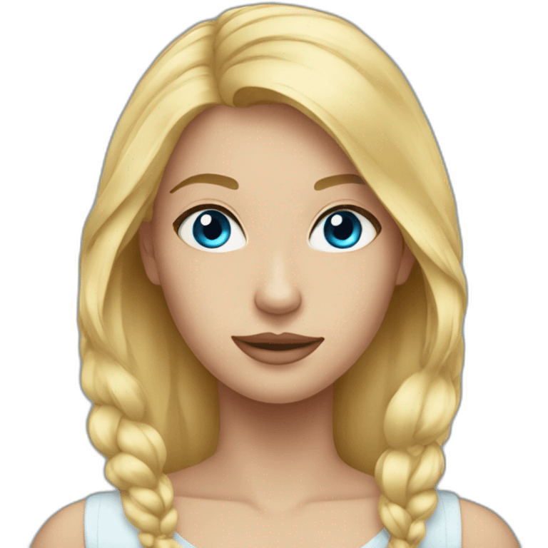 A girl Blonde with blue eyes emoji