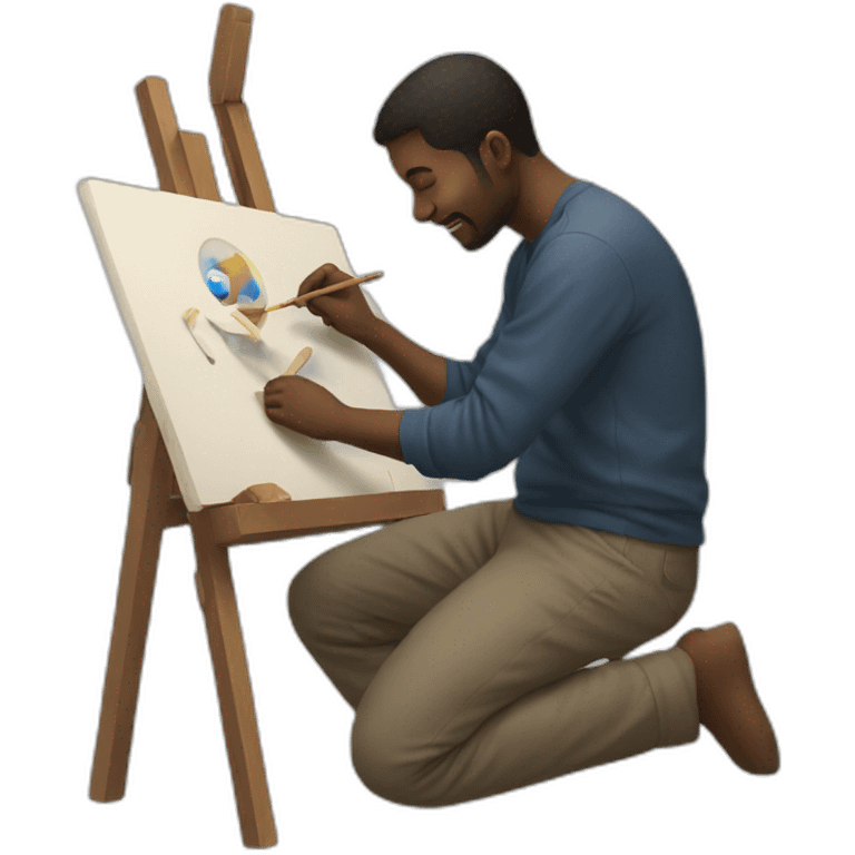 man creating artwork emoji