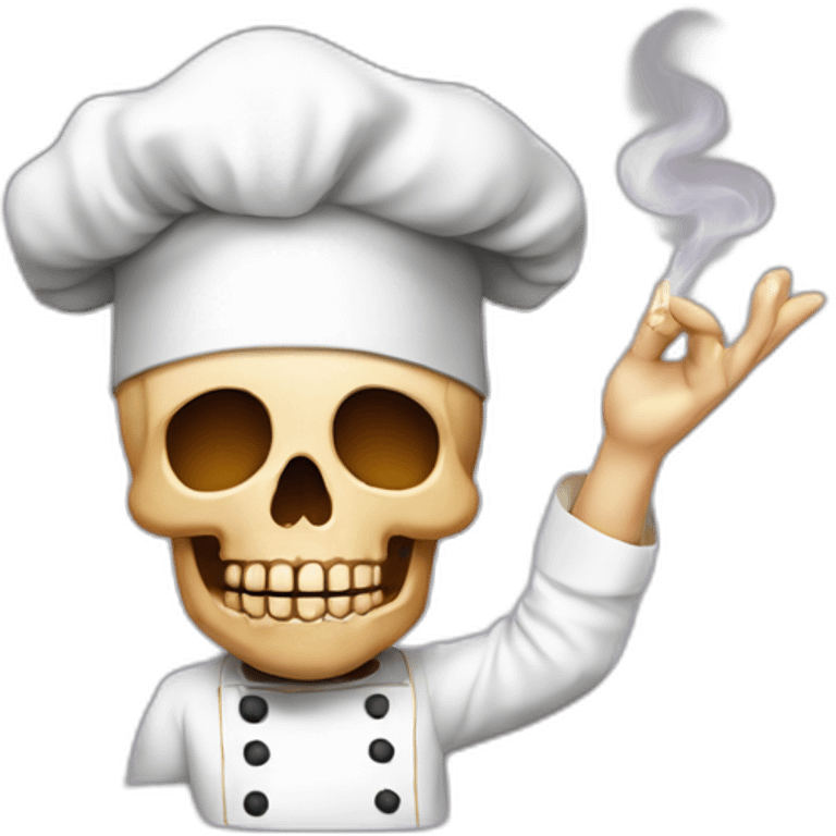 Skull Chefs blowing Kiss with Italian hand emoji