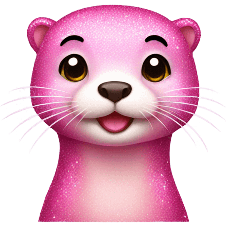 Pink sparkly otter emoji