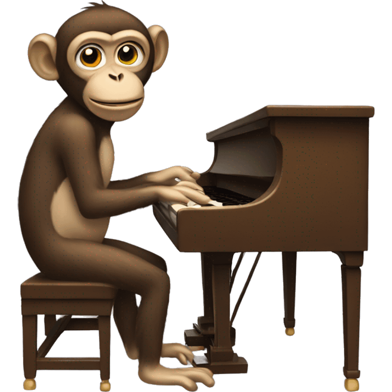 Monkey playing piano emoji