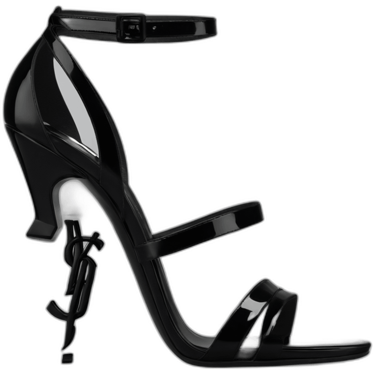 Ysl TRIBUTE heel SANDAL black PATENT LEATHER emoji