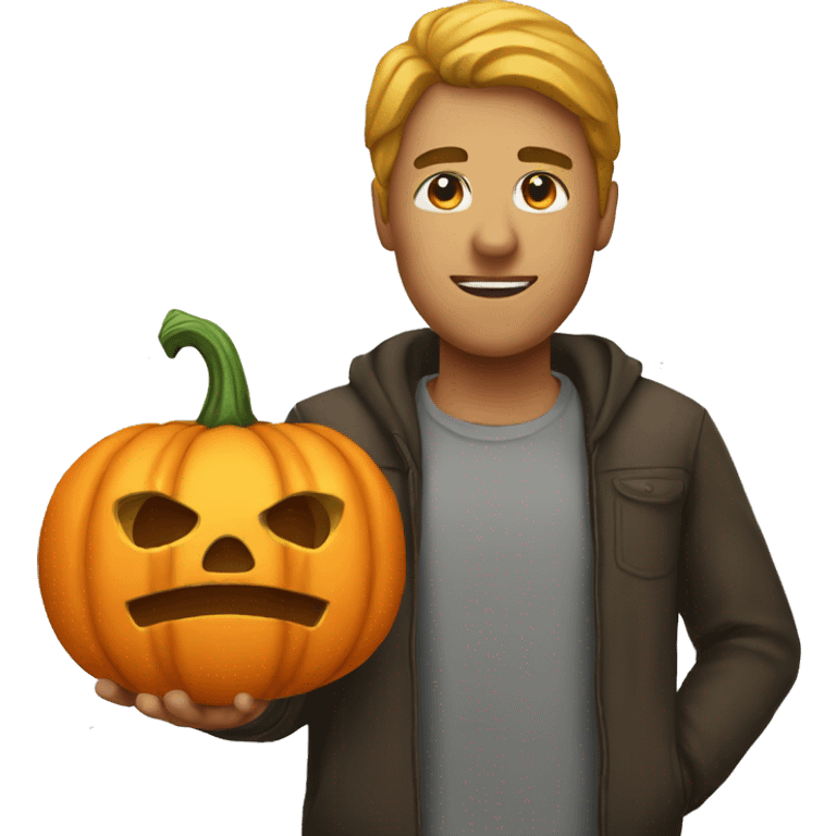 Man with pumpkin head emoji