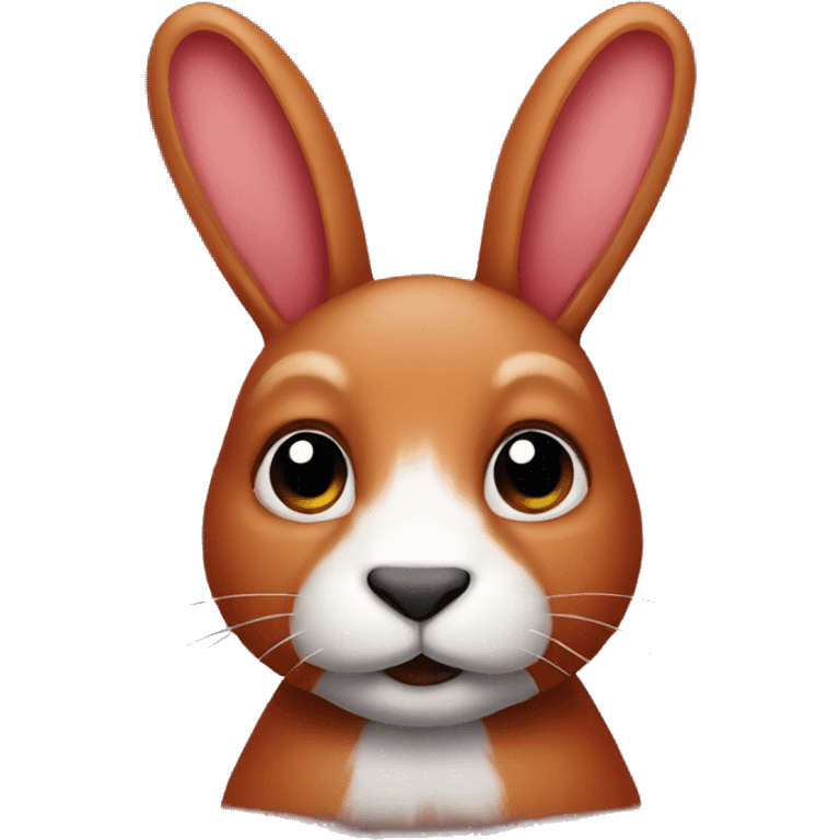 A red rabbit with a dark nose emoji