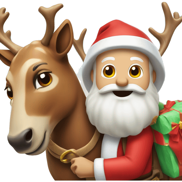 Santa and his rein were deer on vacation emoji