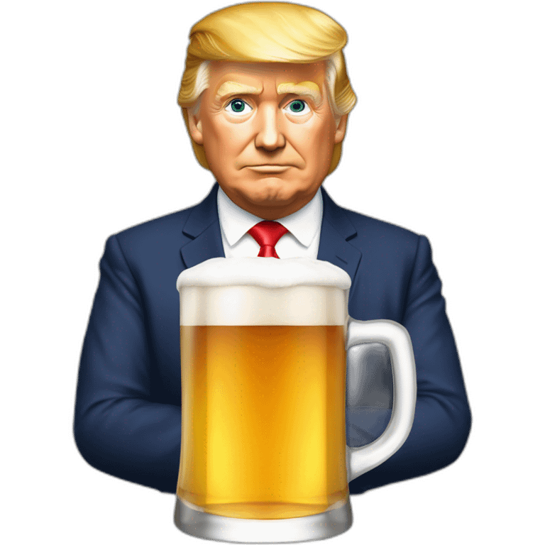 Trump buvant une bière emoji