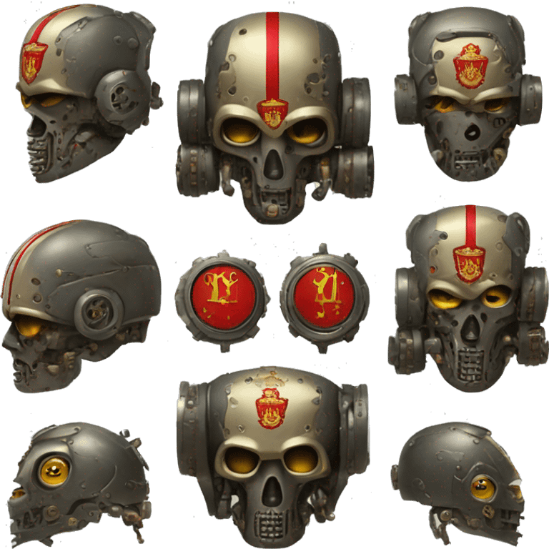 adeptus mechanicus head featuring Russian coats of arms emoji