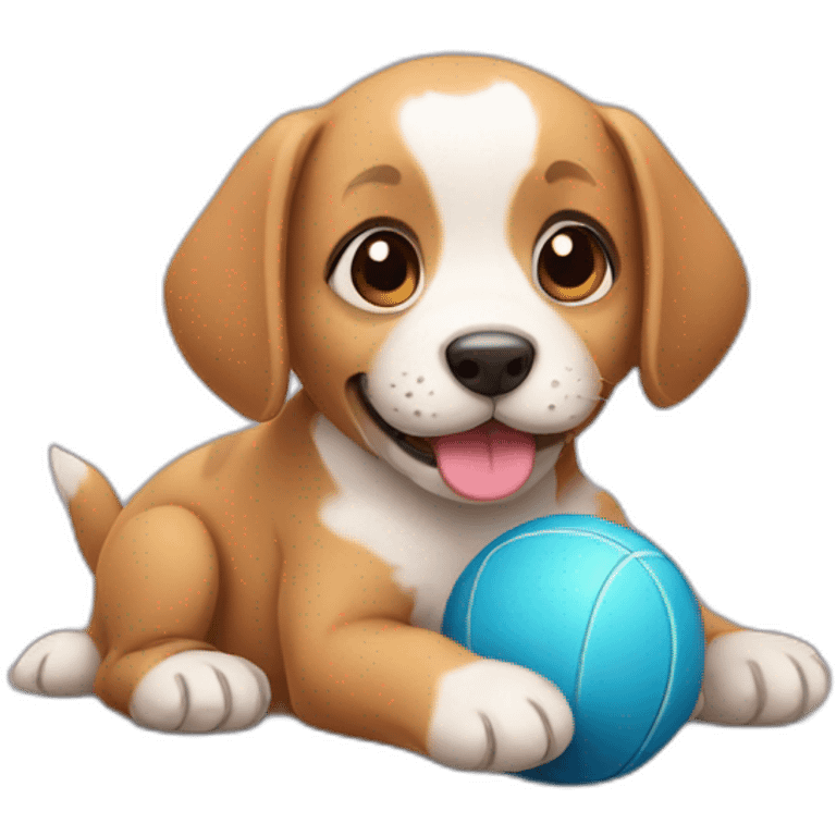 puppy with ball emoji