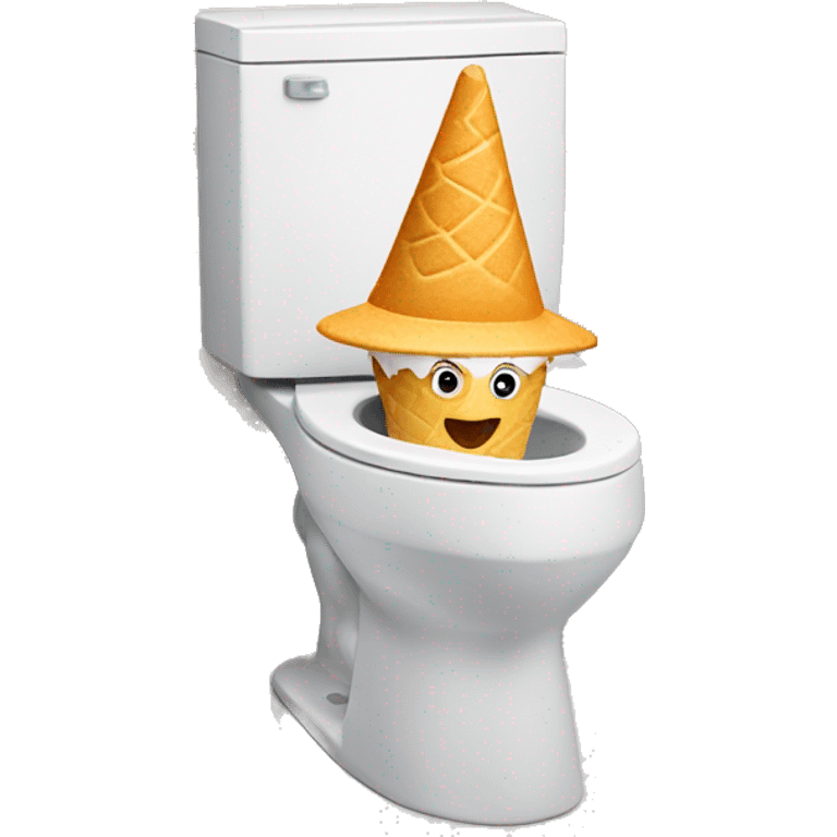 Skibidi toilet with a hat eating ice cream  emoji