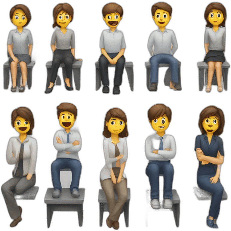 people sit on presentation emoji