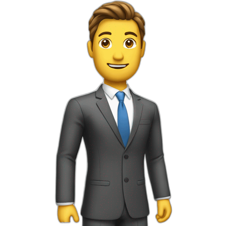 A 3D fitting dress of a business man modal  emoji