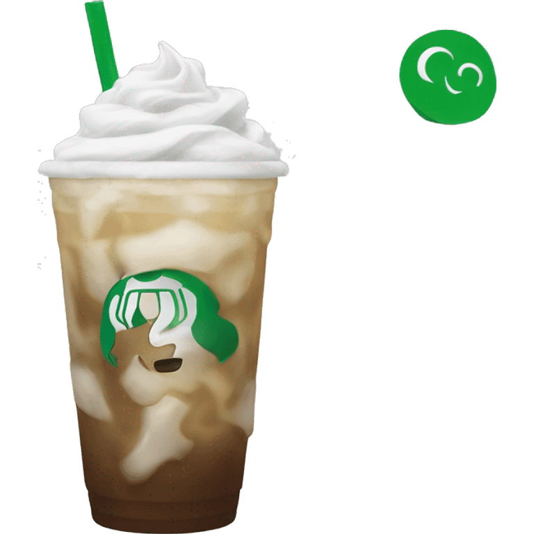 White strabucks drink with ice  emoji