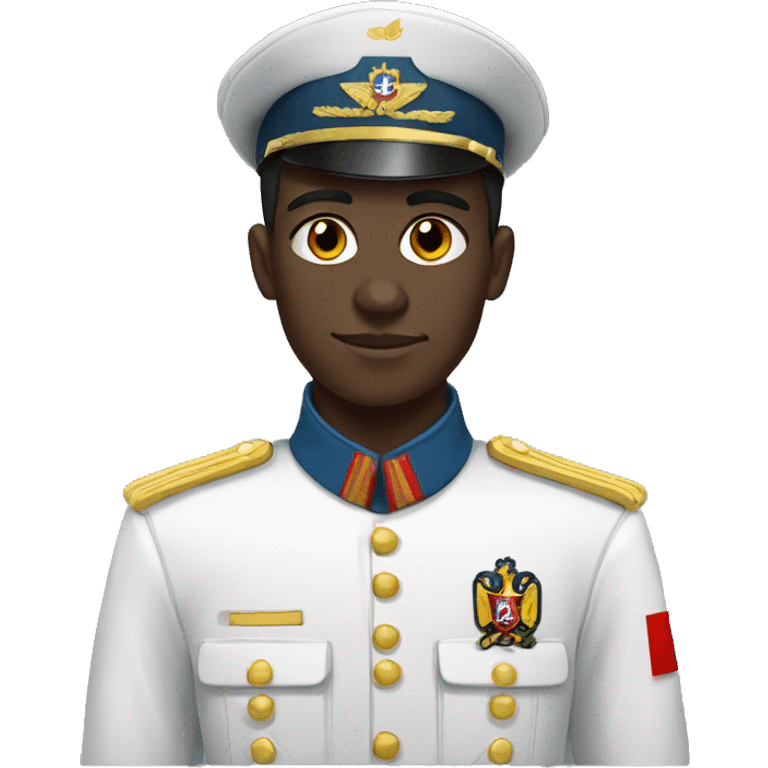 a dark-haired man with dark skin in the uniform of a Russian cadet emoji