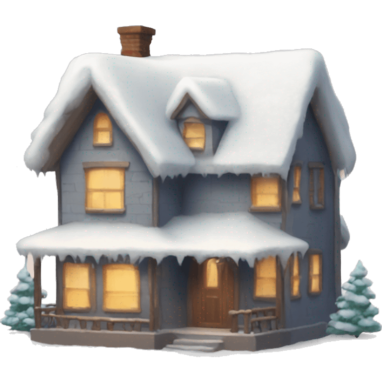 cozy winter house emoji