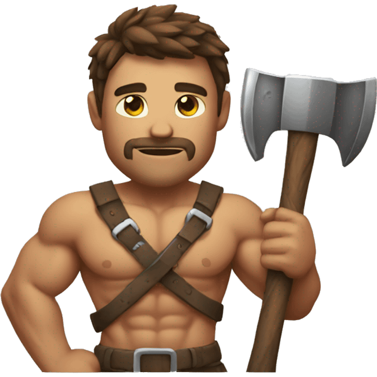 Muscular man with axe  emoji