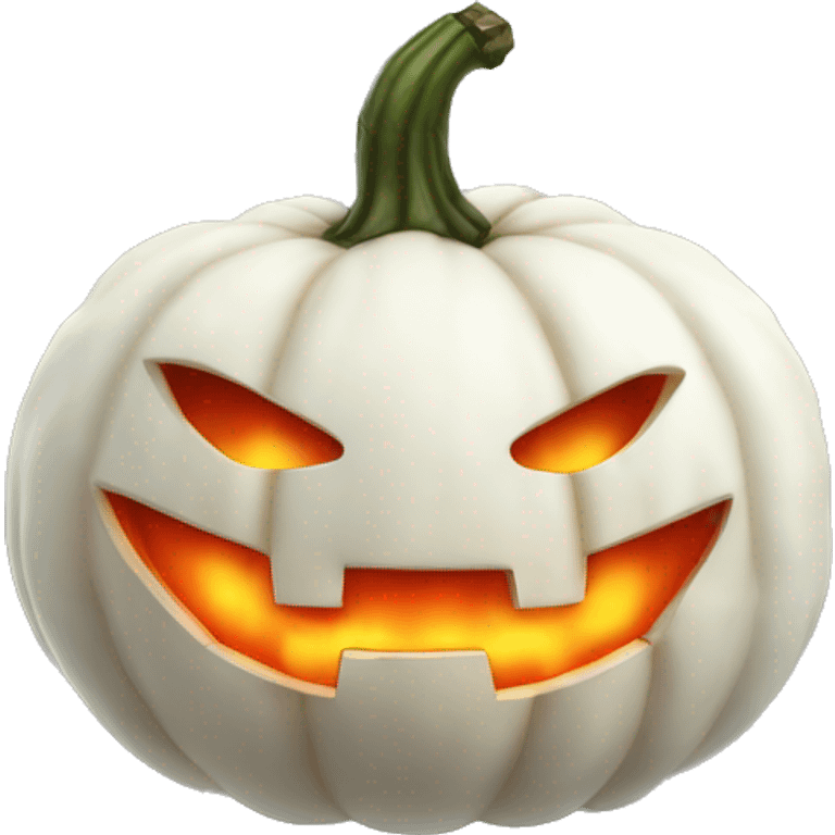 Halloween white pumkin, glowing red emoji