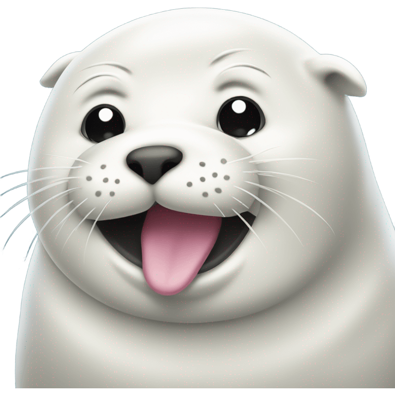 happy fat fluffy white seal emoji