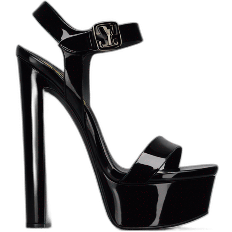 ysl black patent TRIBUTE PLATFORM SANDAL PATENT LEATHER emoji