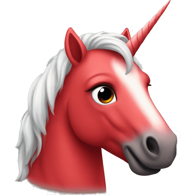 All red Unicorn emoji