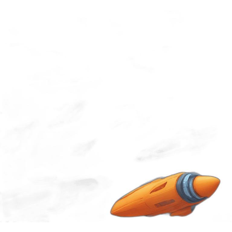 a spaceship taking off in dark blue and orange emoji