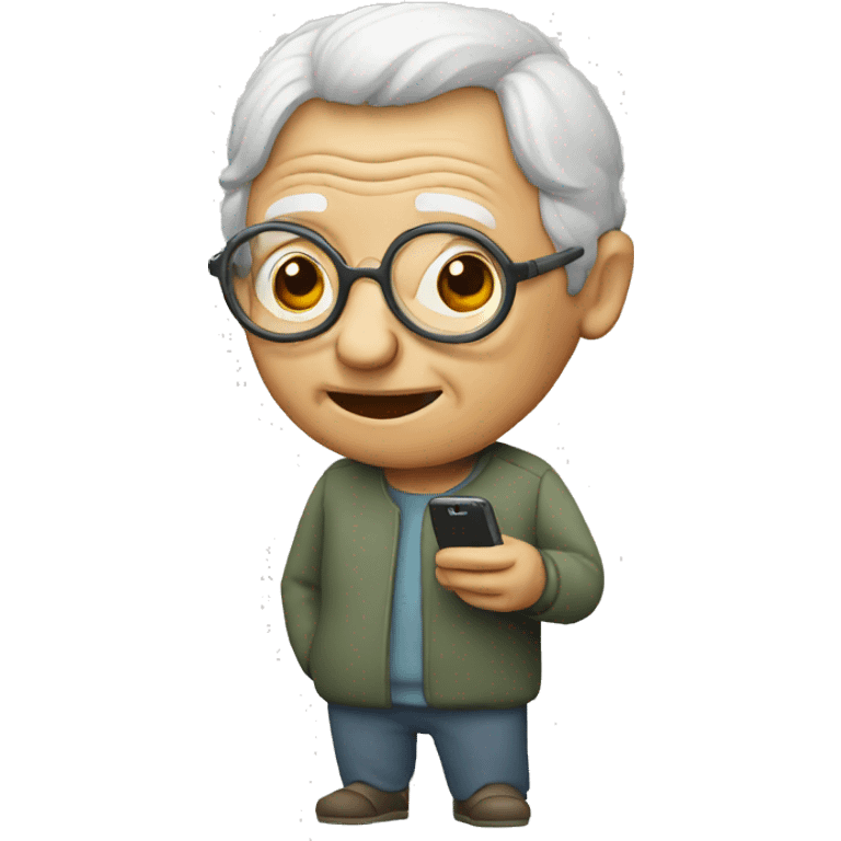 old person with a cellphone emoji