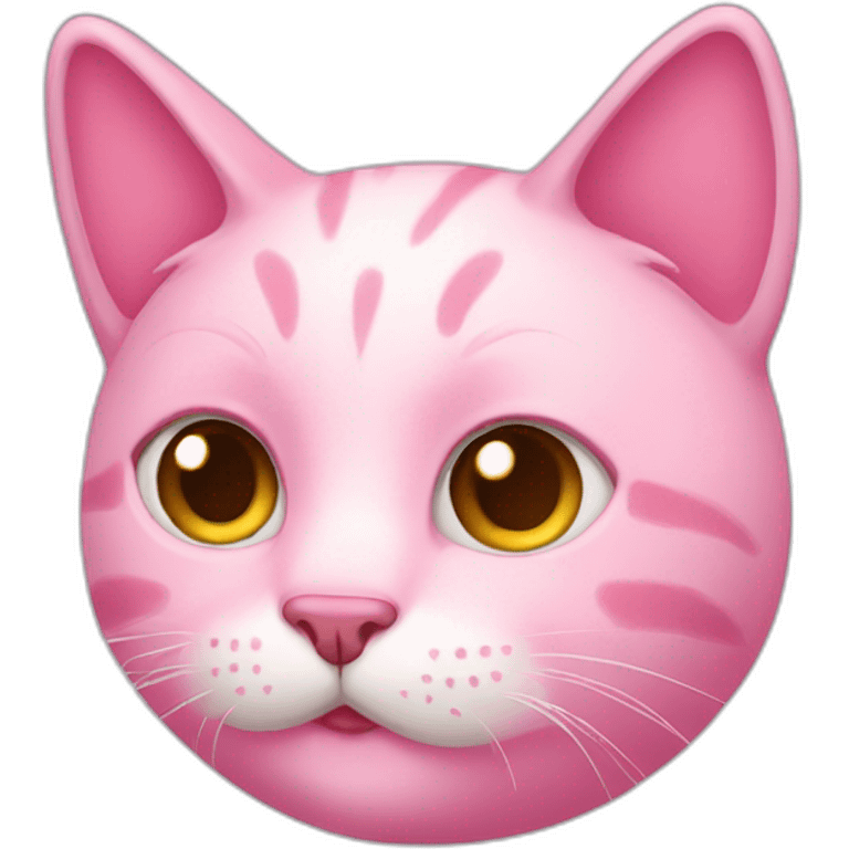 Pink cat with brown eyes  emoji