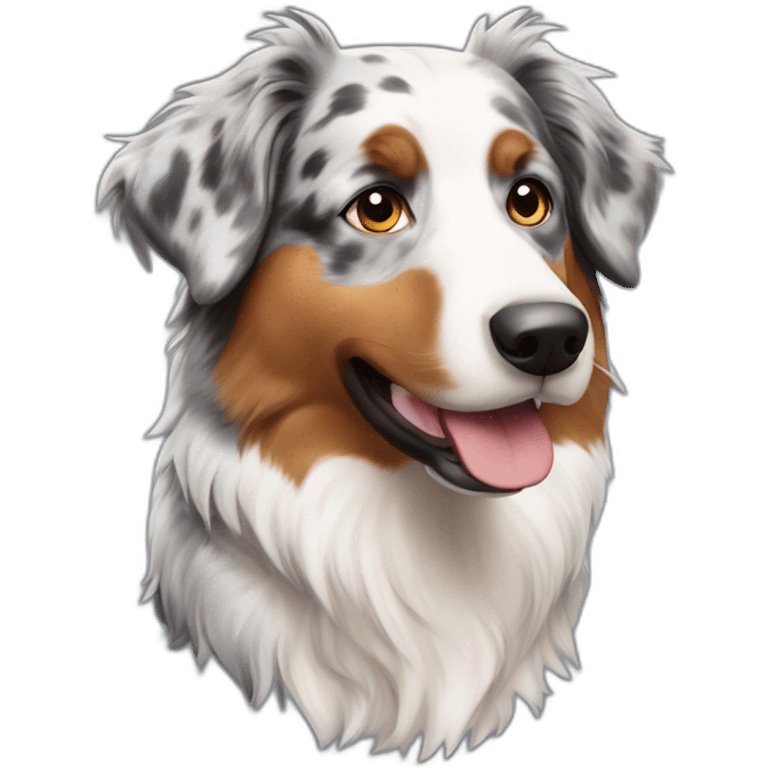 Australian Shepherd gefleckt umriss emoji