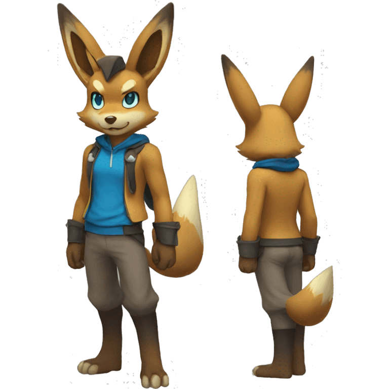 Lucario-Eevee full body emoji