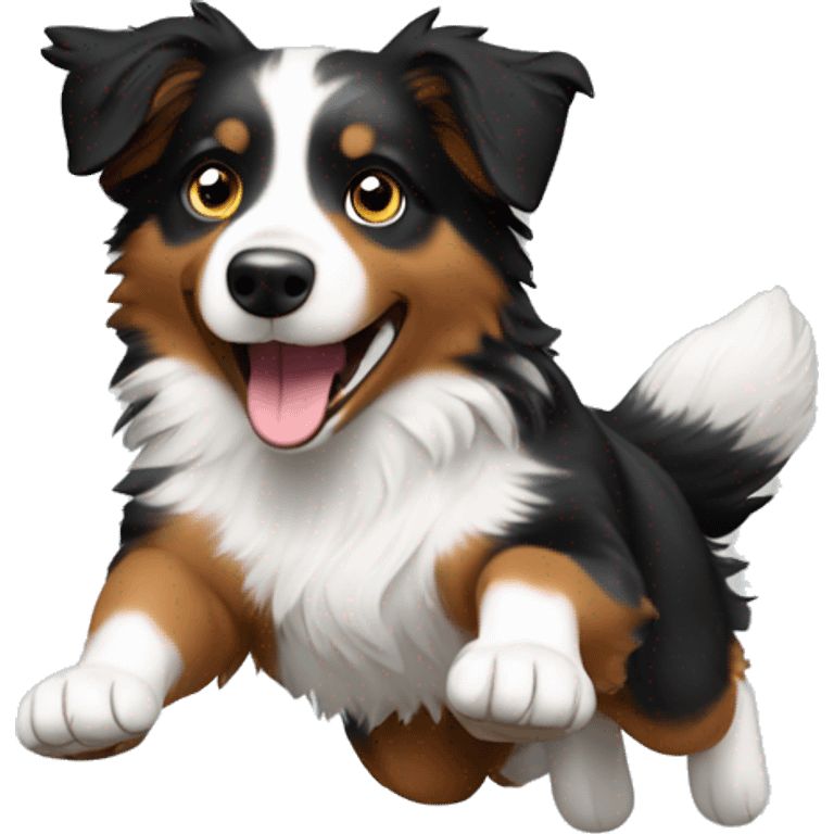 Australian shepherd jumping anvil emoji