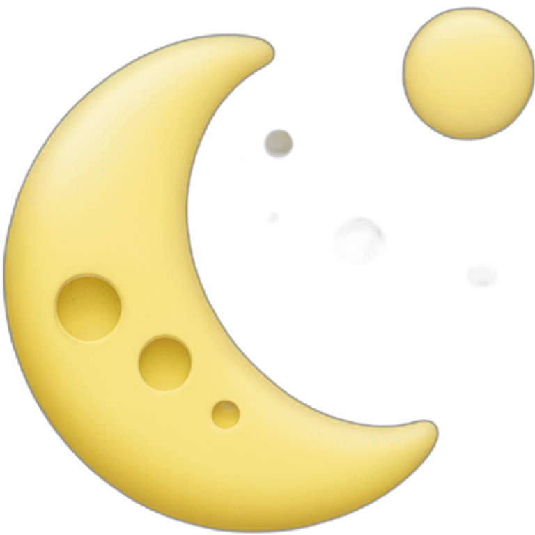 Pastel yellow crescent-moon with craters emoji