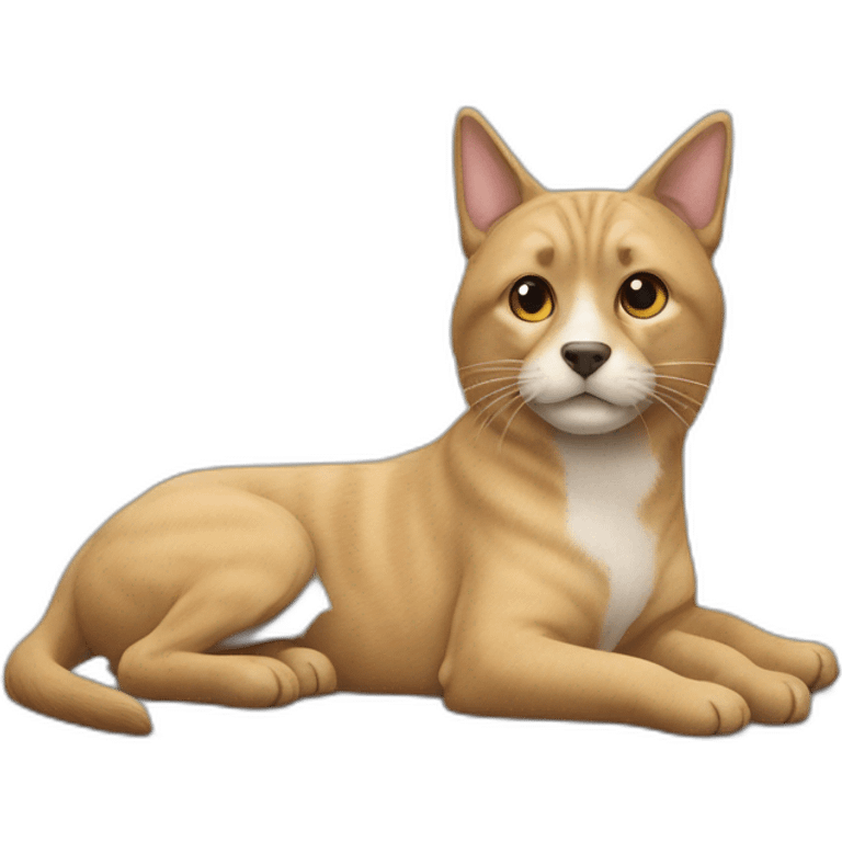 Un chat avec un chien emoji