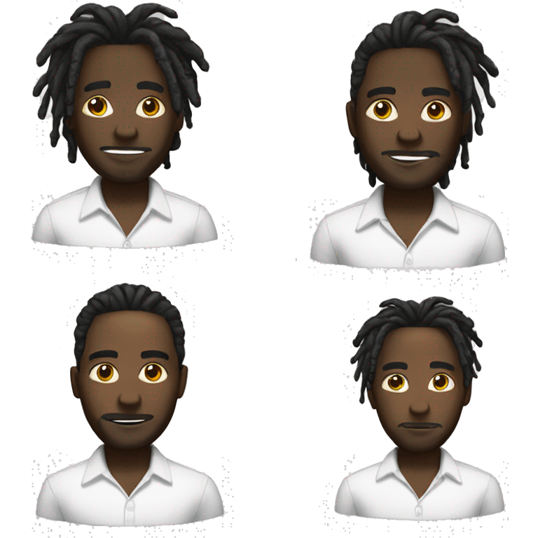 black man with dreadlocks and white shirt emoji